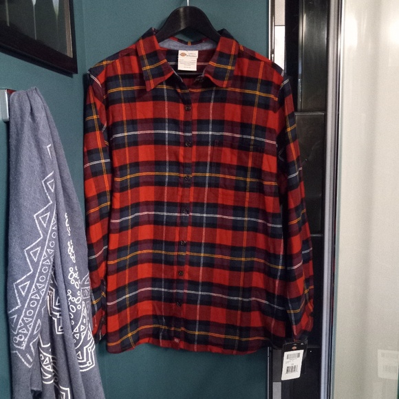 Dickies Tops - Dickie'sPlaid Flannel Shirt-Women's-SZ 1XL